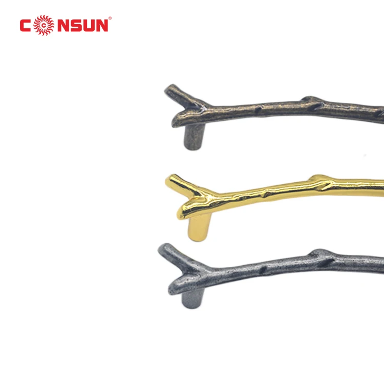 hardware supplies building Furniture Creative Kitchen Cabinet Door Silver Branch Handle