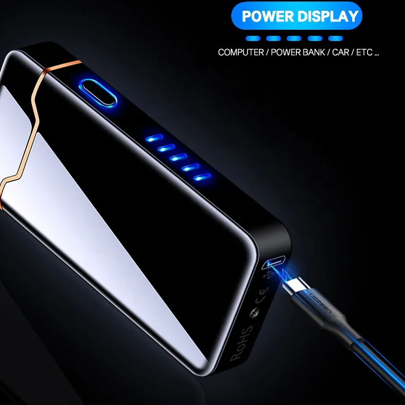 Wholesale Led Display Zinc Cheap Rechargeable Electric USB Cigarette Lighter