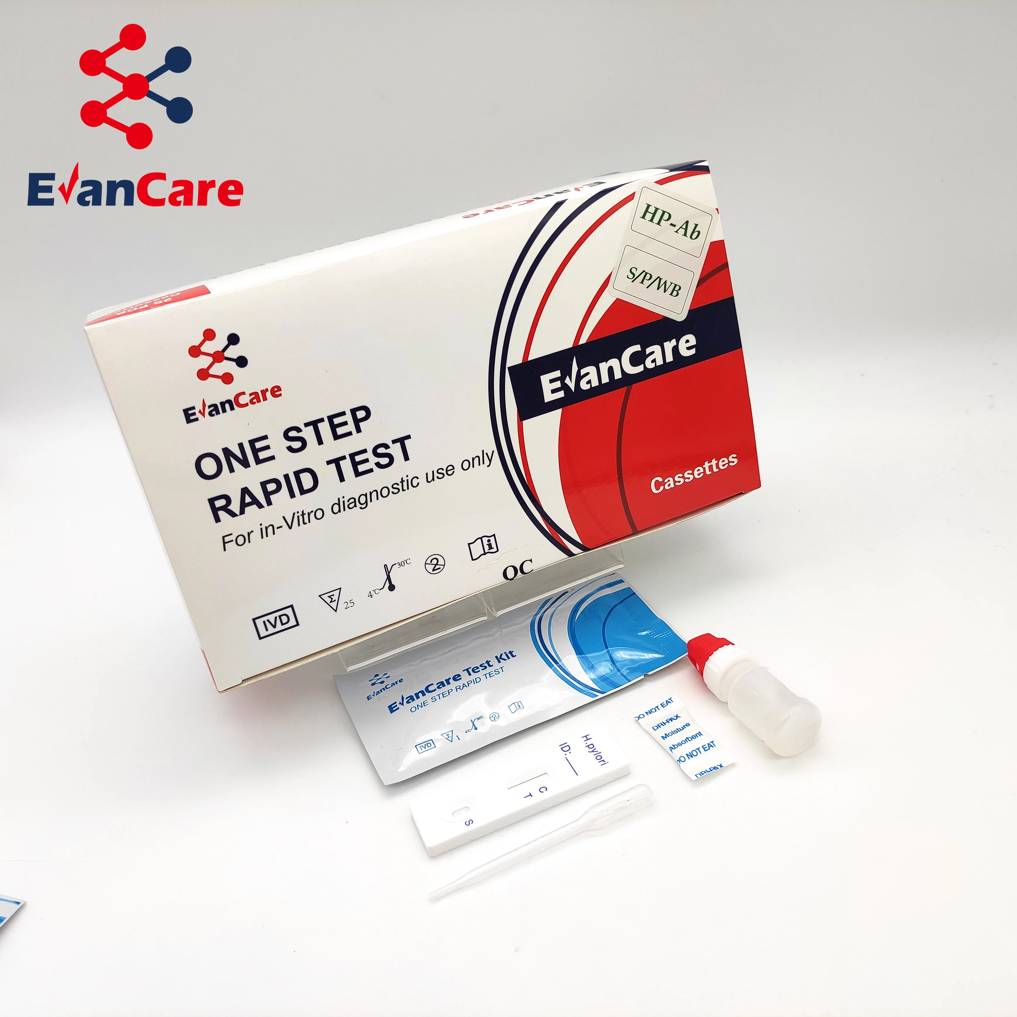 
Evancare high quality one step H.Pylori Ab/Ag Test for Helicobacter antibody 