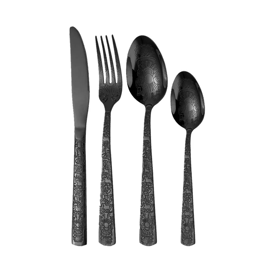 Hot Sale Gold Stainless Steel Cutlery For Wedding Gold Silverware Cutlery Set Knife Fork Spoon Set
