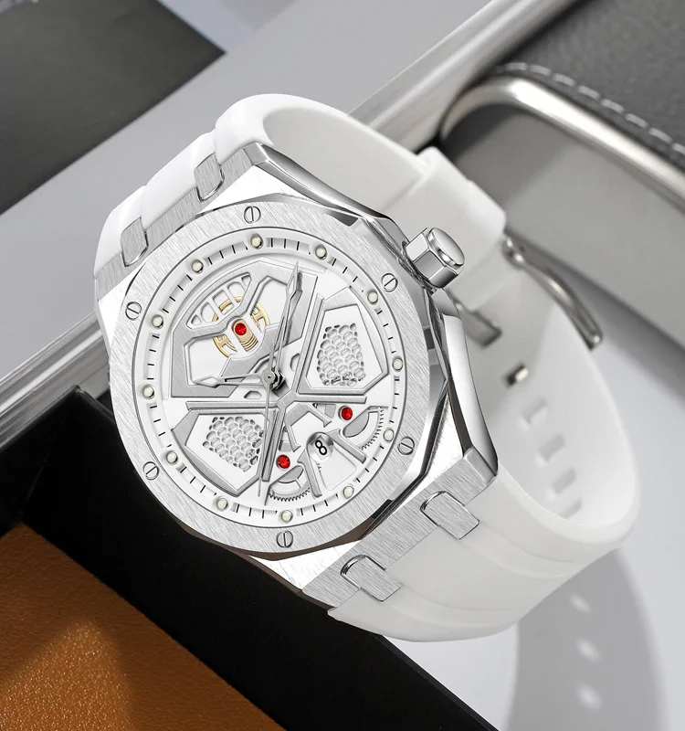 Skmei 9362 new design white date water resistant custom logo outdoor sport wrist watch for men