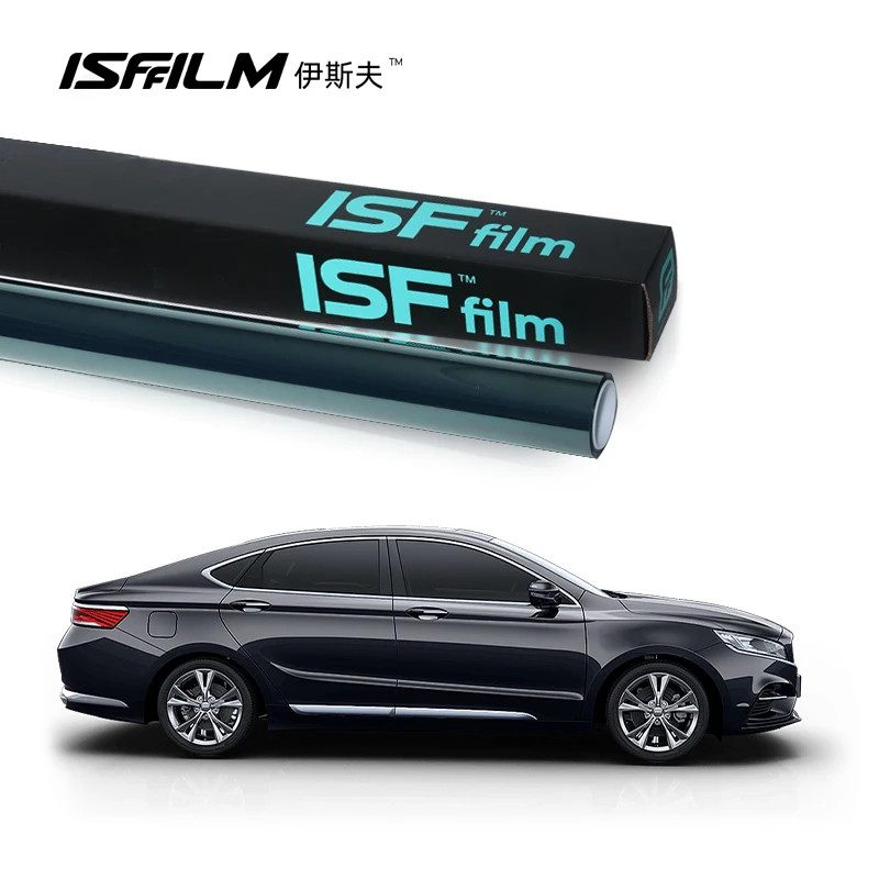 ISF cheap 1.52*30M Heat Resistant Privacy  Free Sample Factory Protection Nano Carbon PET Window Solar Tint Film For Car