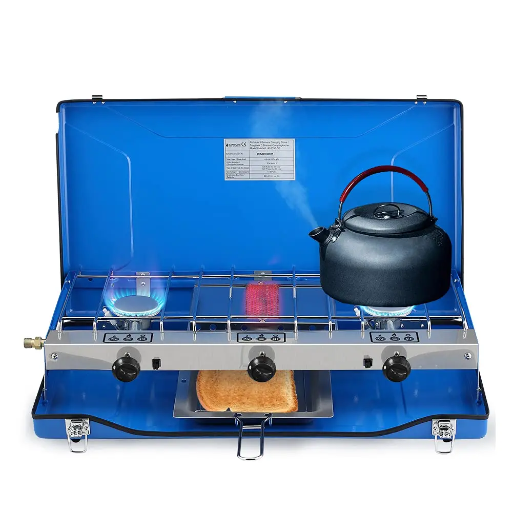 2022 Amazon Hot Selling camping butane portable gas stove picnic gas stove camping two burner gas stove for camping