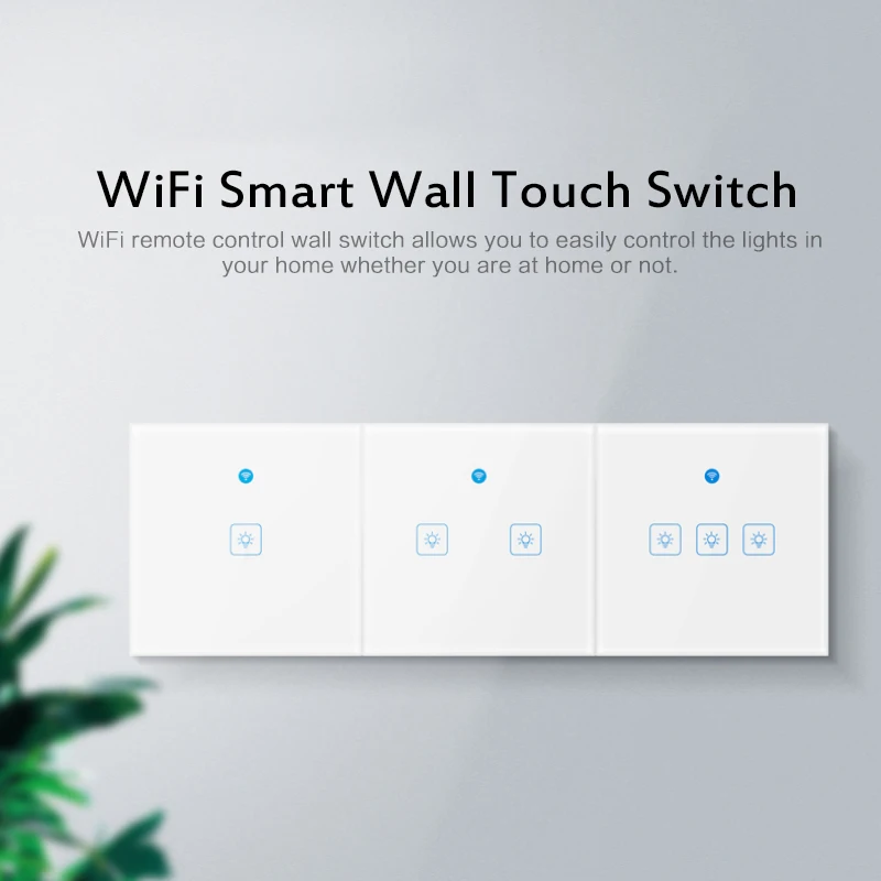 1/2/3 Gang EWelink Wifi Smart Wall Light Switch Touch Panel Remote Single Fire Wire No Neutral Line Switch Smart Home