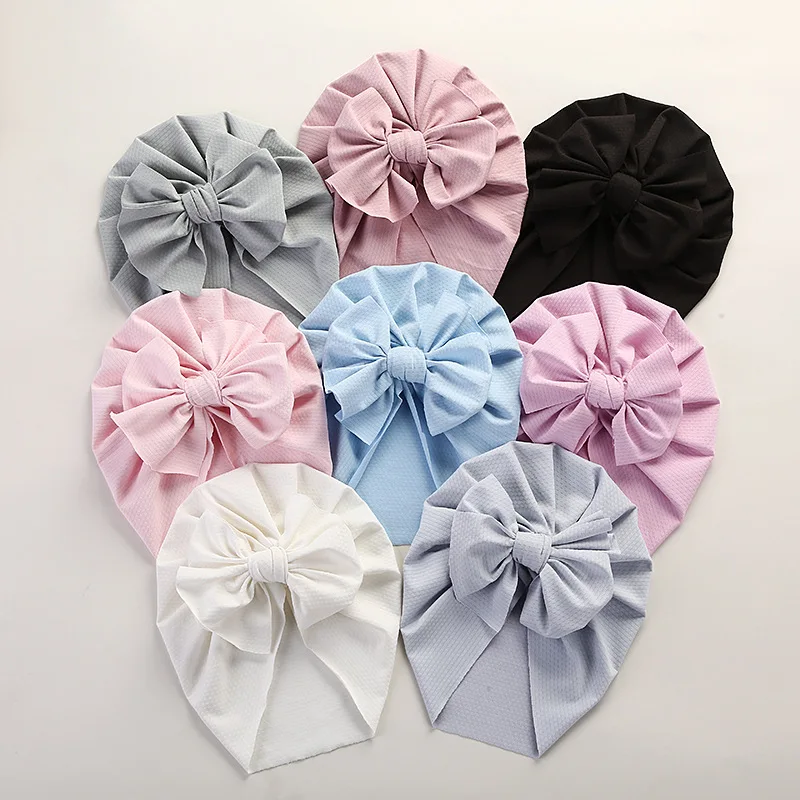 YiYuan Baby Hair Bow Caps INS Hot Summer Ice Silk Turban Beanies Hat for Children Breathable Material for Newborn Bonnet Caps