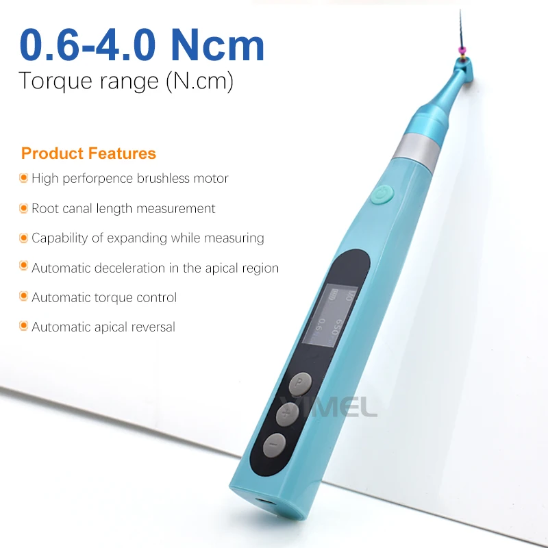 Wireless Electric Endo Motor LED 16:1 MinI Contra Angle Head Endo Motor Can Use with Apex for Endodontic Root Canal Rotary Files