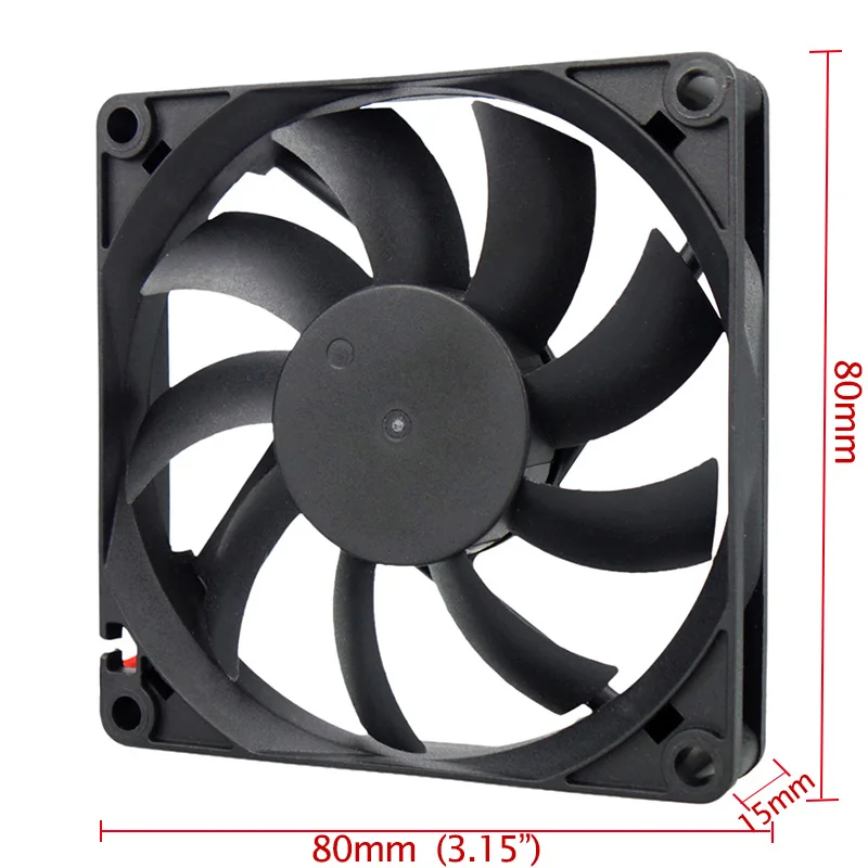 Factory direct price ip65 80mm 4000rpm 5v 12v 24v dc axial flow cooling 80x80x15mm fan