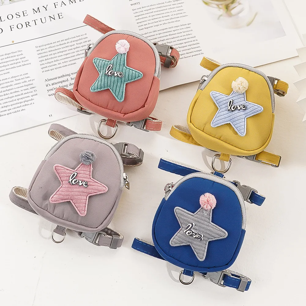 Pet backpack anti breakout chest strap traction rope cat and dog supplies