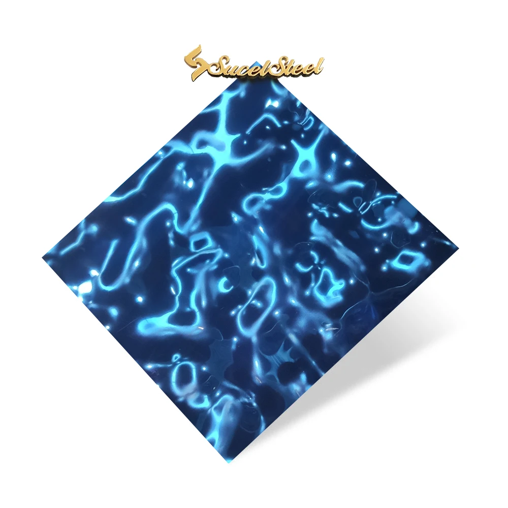 SUCEL 4x8 304 Decor 3D Design Hammer Panel Stainless Steel Embossed Sheet Water Ripple Stainless Steel Sheet