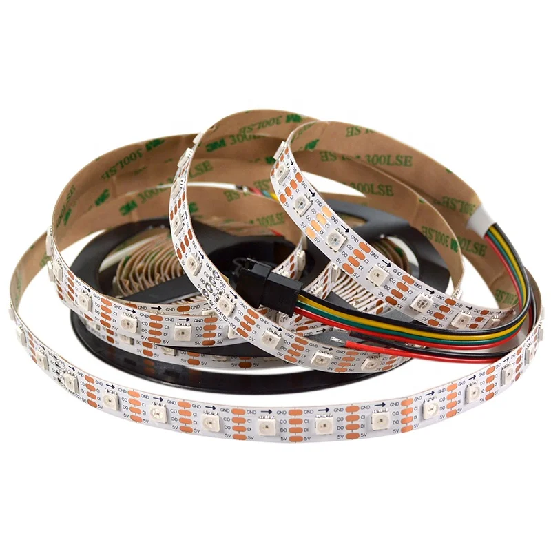 60LED/m 300LED HD107S /APA102 Double data Transmission Flexible Addressable RGB LED Strip Light