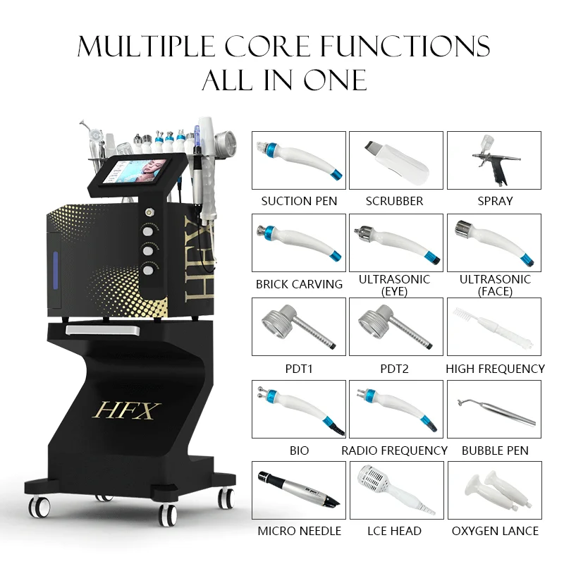 14 in 1 face lift clean blackhead hydro pump  Deep cleaning hydro machine Beauty machine