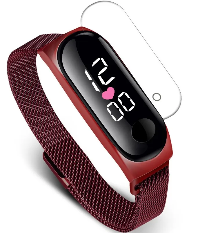 LED Kids Electronic Watch Women Factory Cheap price Students Outdoor Sports Waterproof Magnet Electronic Watch Men