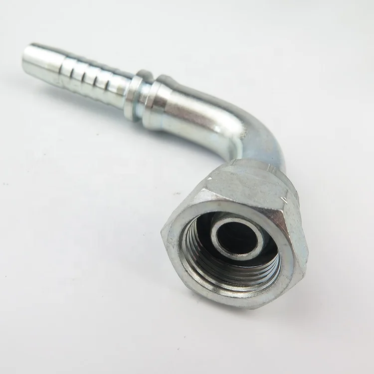 22691 Forged End Connection Hydraulic Hose Fittings Carbon Steel Single Hex 90 Degree Bsp