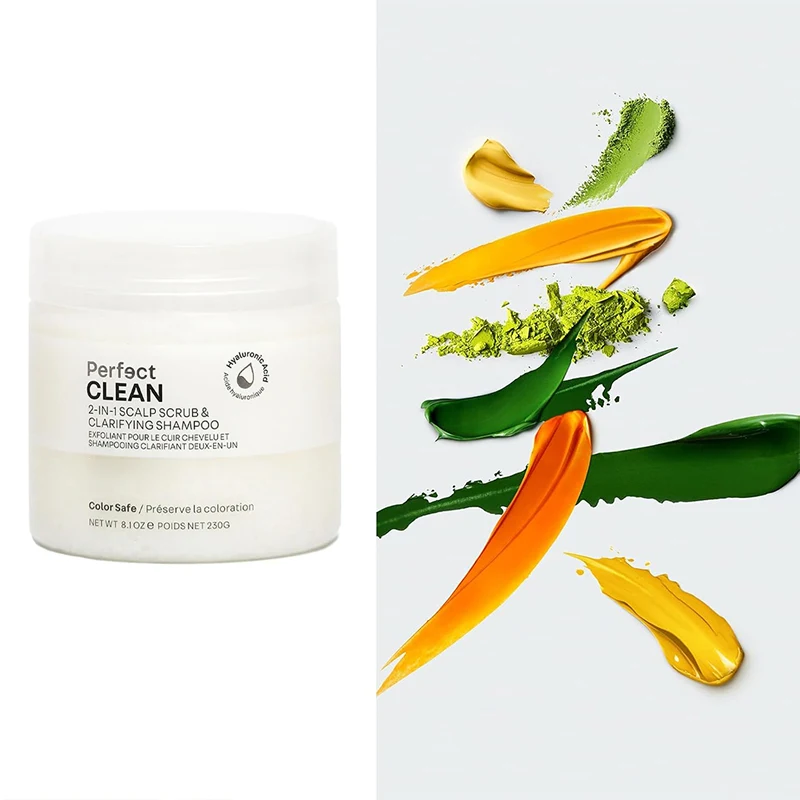 Private Label Skin Care Detoxed Exfoliating Clean Balance Scalp Moisturizing 2 IN 1 Scalp Scrub Clarifying Shampoo For Hair Care