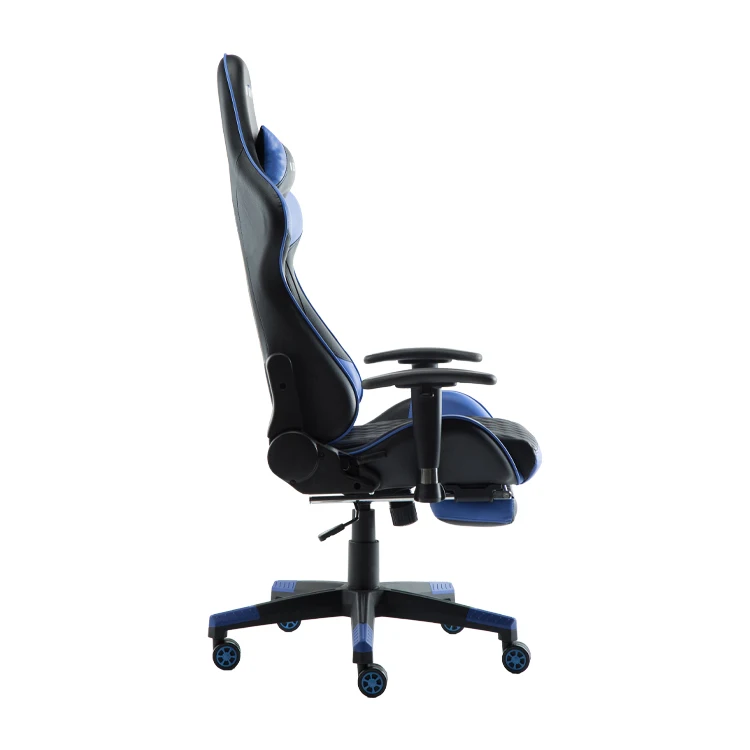 Hot Sale Ergonomic Racing Style Black Pu Leather Gaming Chair With Footrest