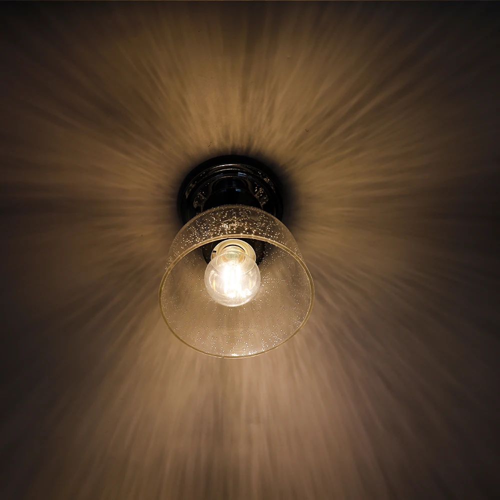 Small Flush Mount with Glass Shade Living Room Ceiling Lightings Brushed Nickel Cheap Flush Mount