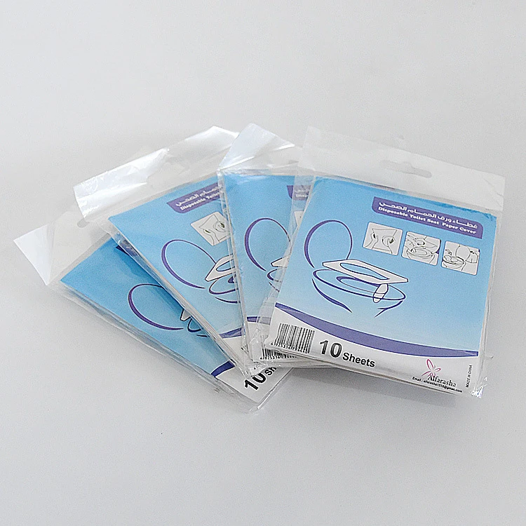 high quality chinese factories plastic bag 1/16 toilet seat covers paper flushable