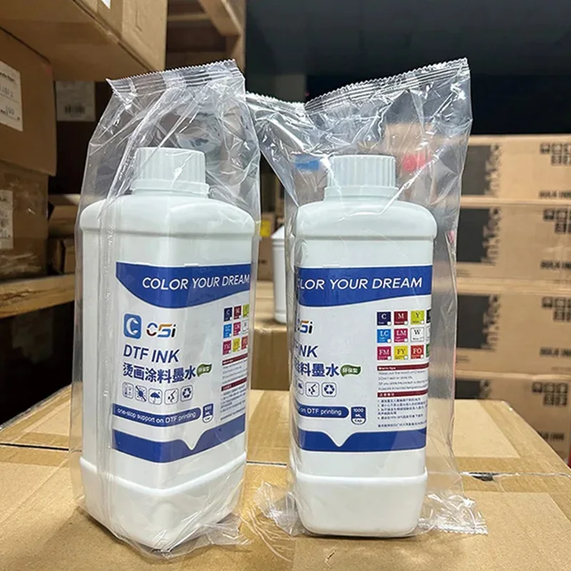 High fluidity 1 liter textile printing xp600 I3200 L1800 Csi Dtf Ink multi-color DTF pigment ink