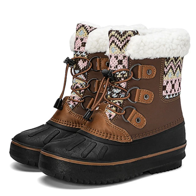 Customized Children Fashion Snow Boots Plush Velvet