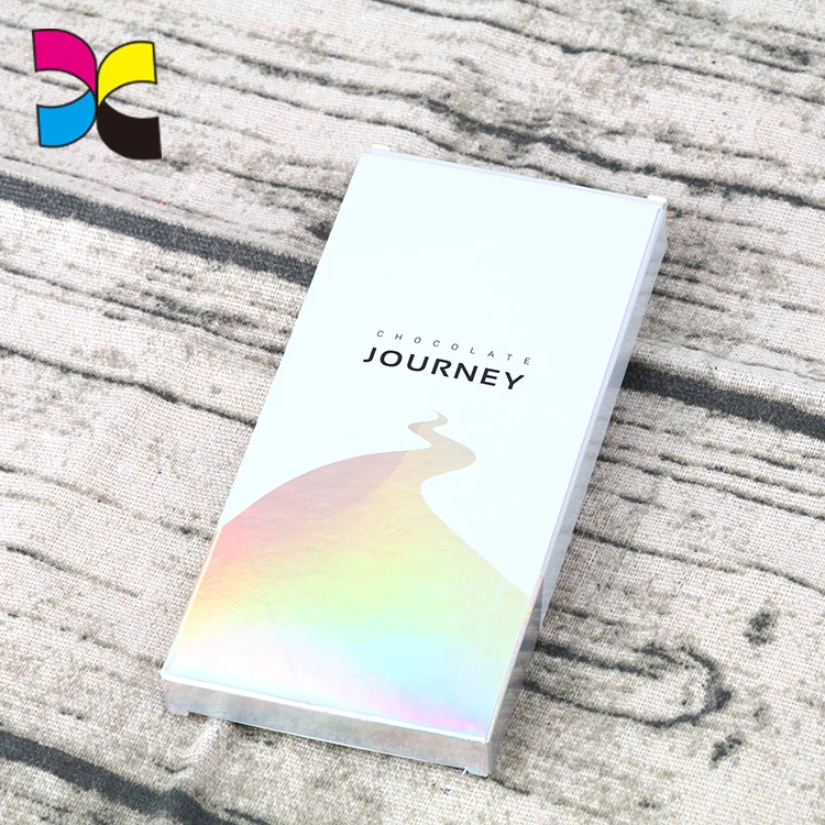 Custom printed holographic glitter chocolate packaging boxes
