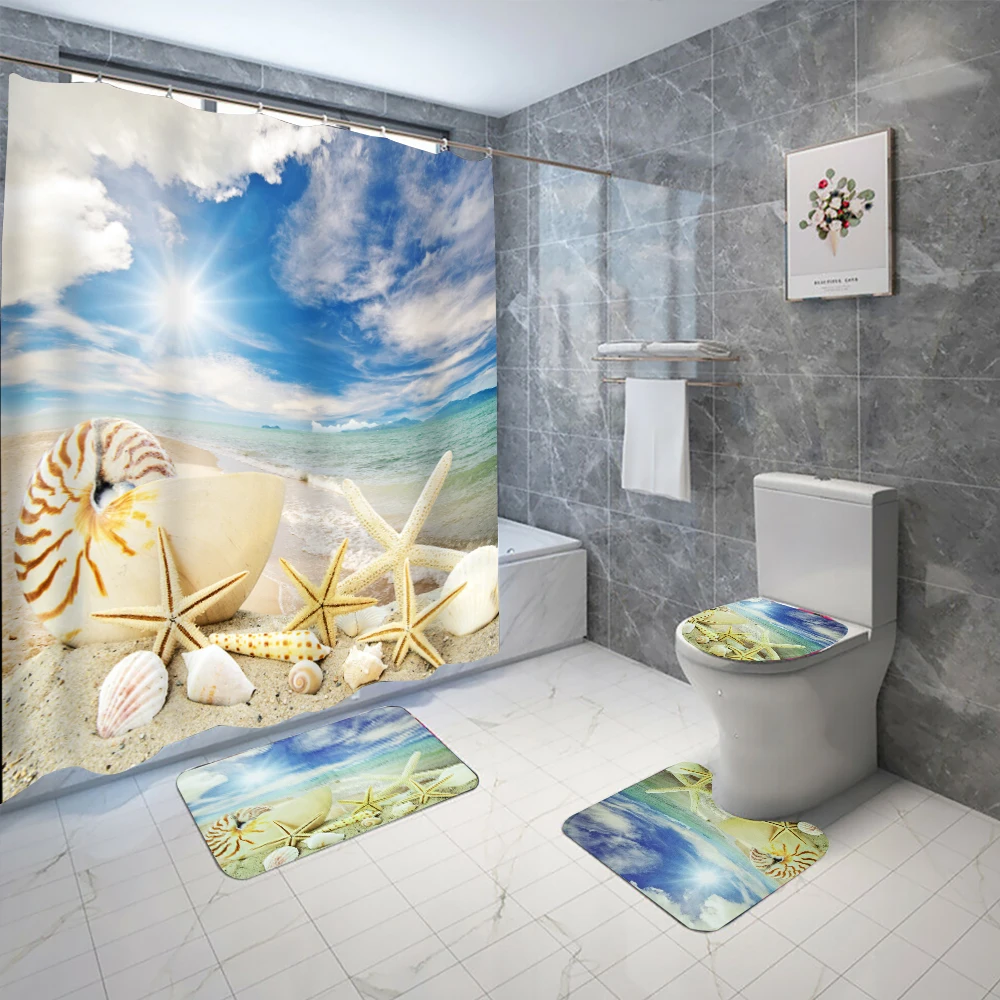 Xmas Fashion wholesale waterproof home goods game cute luxury anime designer bathroom mat sets shower curtain and rugs