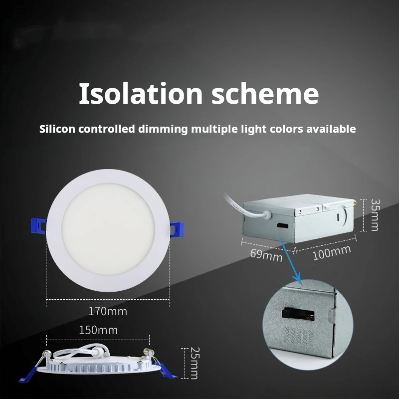 2700K 3000K 3500K 4000K 5000k 3 4 6 8 Inch Led Recessed Dimmable Office Adjustable Downlight Pot Lights Panel Ceiling Light