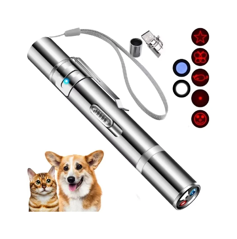 Rechargeable Cat Laser Pointer Toy 3 In 1 Red Laser Pointer Interactive Light Training Tool With USB Charging For Cat Dog