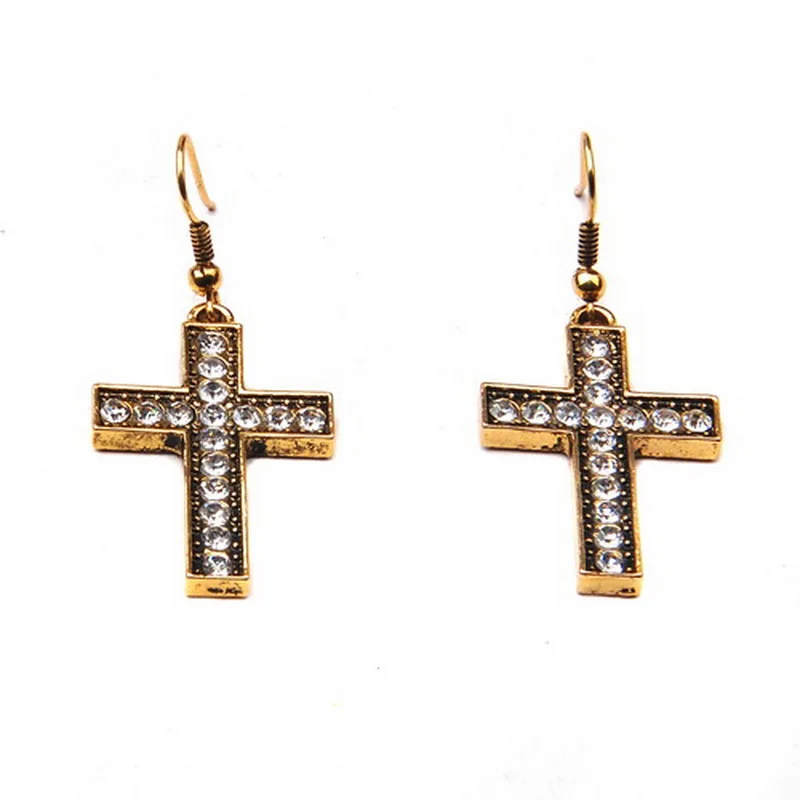  Drop Shipping Retro Full Rhinestone Cross Pendant