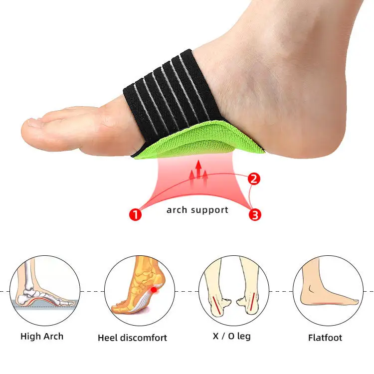 Brace Compression Cushioned Sleeve Bandage Pad Band Arch Support Relieve Flat Feet Heel Fatigue