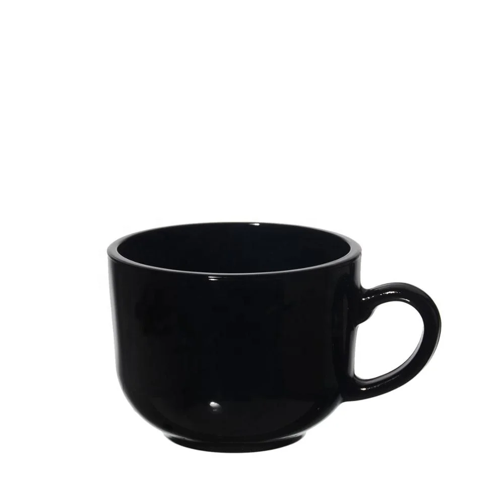 
Wholesale Newly Designed Black Glass Espresso Coffee Cups With Saucers 
