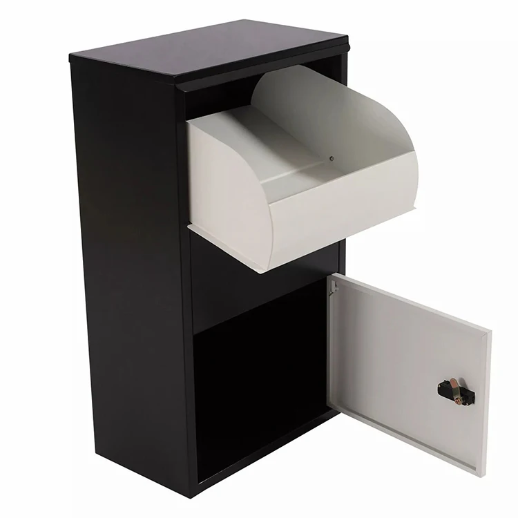 JH-Mech Custom Weatherproof Outdoor Portable Multifunctional Black Big Parcel Drop Box for Porch Yard