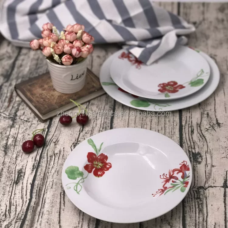 Оптовая продажа набор керамических тарелок для супа белого цвета 18 шт.