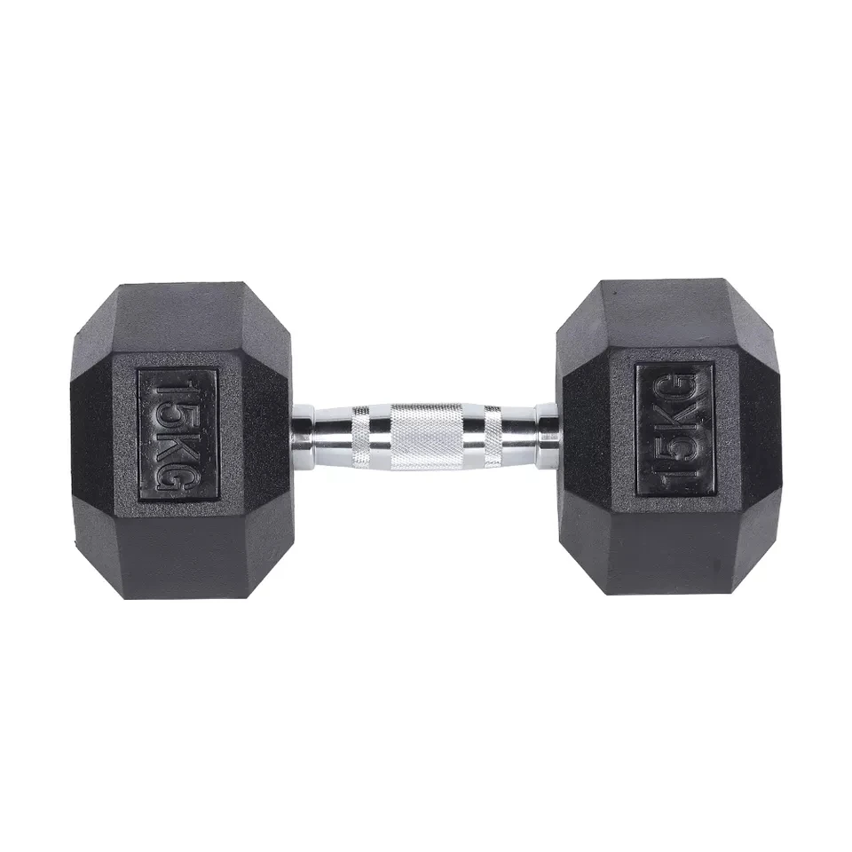 Factory Supply Gym Equipment Weight Lifting Hex Rubber Dumbbells Fitness Equipment with Low Price for Sale