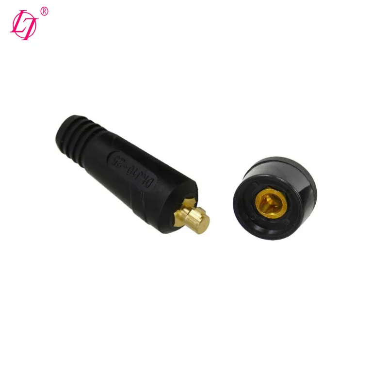 DKJ10-25 TIG Dinse Welding Cable Panel Connector Quick Fitting Cable Connector Plug and Socket Black for 100A to 250A welders