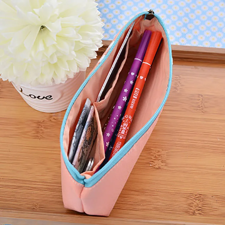 
High quality orange color pencil case multifunction pencil bags pouch stationery organizer pencil case 