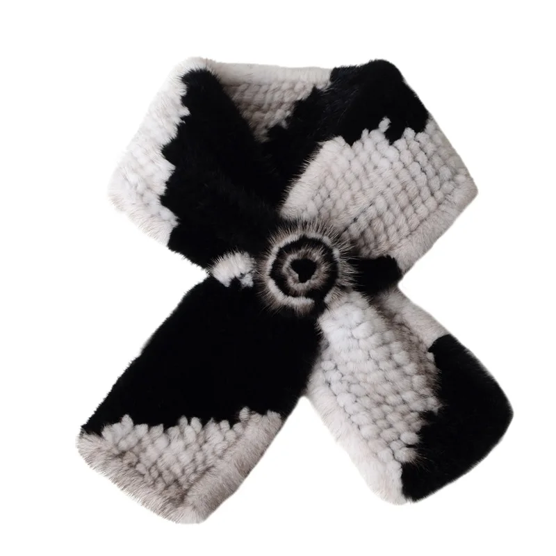 2020 fashion mink fur scarf real Fur scarf female   with fur trim scarves white  arm sets  direct deal