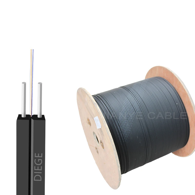 EX Stock Drop Cable G657A волоконно-оптический кабель FTTH самонесущий волоконно-оптический кабель