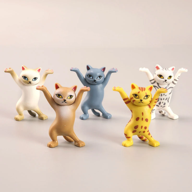 RuunJoy Танцующая кошка фигурка Декор анимационная модель кошки модная игрушка очаровательная Кошка Капсульная кукла украшение