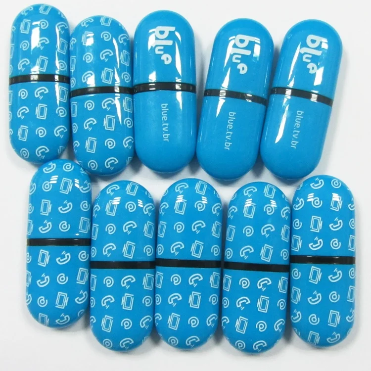 sublimation blanks pill capsule shaped usb flash drive custom logo full colors printing