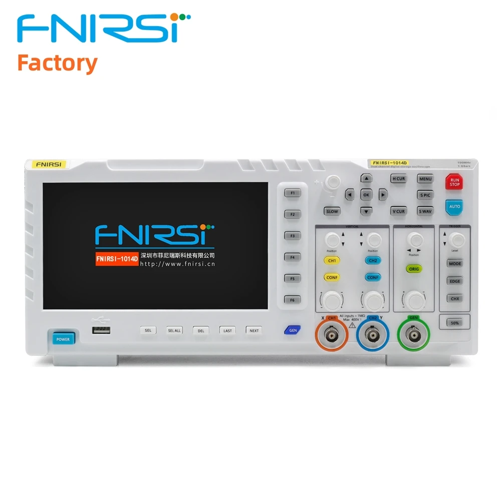 Цифровой осциллограф FNIRSI 1014D 100 МГц 2 канала 1GSa/s частота дискретизации в реальном времени USB хост и подключение устройств 7