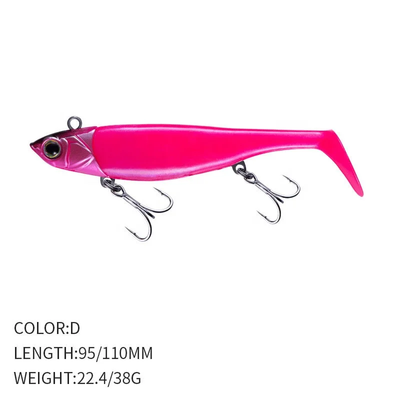 95mm/22.4g 110mm/38g Paddle Tail Twister Fish Long Cast Black Minnow Shad Lure Plastic Soft Swim Bait Pinfish Bass Pike Fishing