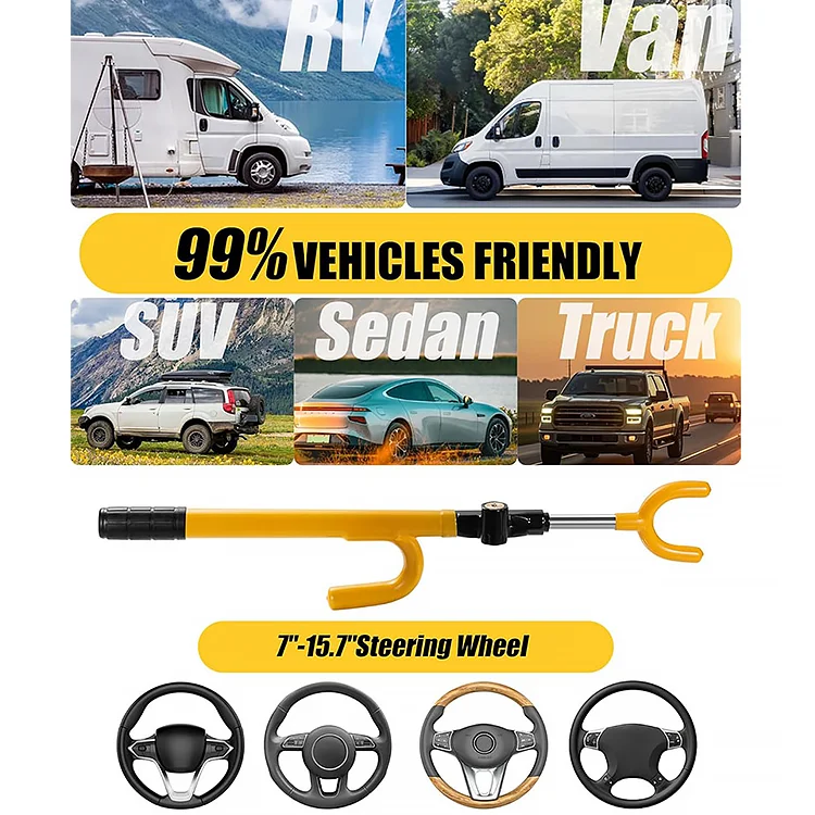 Xiangta Anti Theft Cable Seat Safety Belt Steering Wheel Lock Functional Alloy Steel Steering Lock for Car