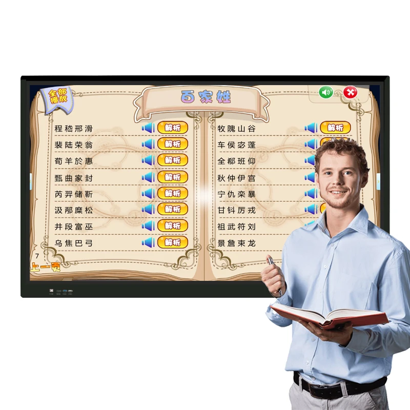 Education Android and Windows System Smart Board Class Whiteboard Interactive Flat Panel Display 75 inch