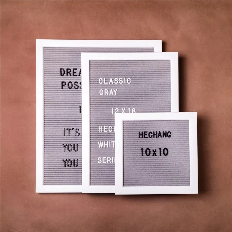 Customize Oak Frame Felt Letter Board With Changeable plastic Letters