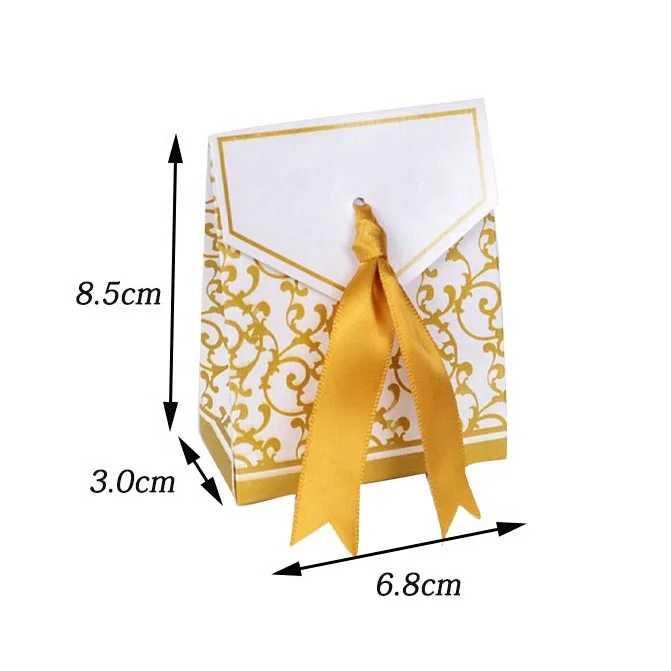 Gold Silver Paper Gift Box Packaging Party Candy Sweet Favor Box For Wedding Guests