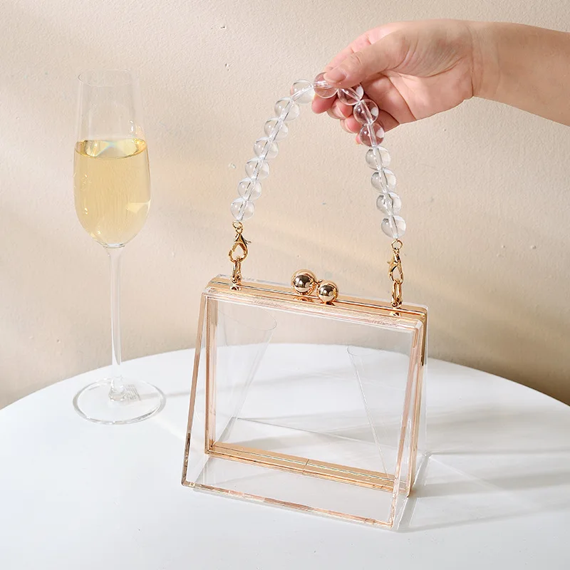 Clear acrylic hand bag clutch women clutch bag purses wedding party waist bags women clutch