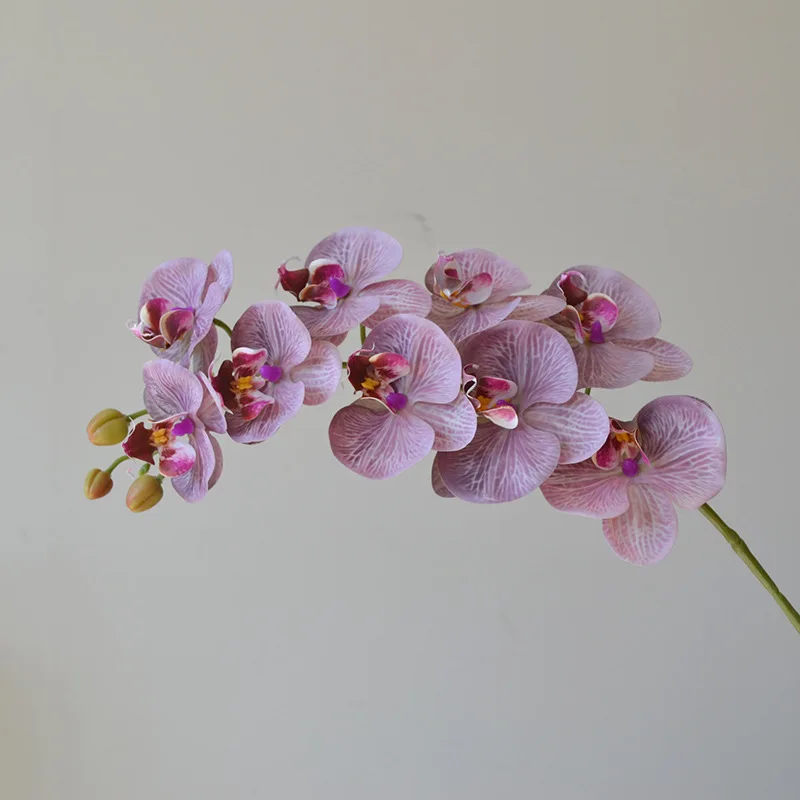Wedding Home Decoration Orchid 9 Heads Latex Coated Real Touch Orchid Artificial Flowers Phalaenopsis Butterfly Orchid Flower