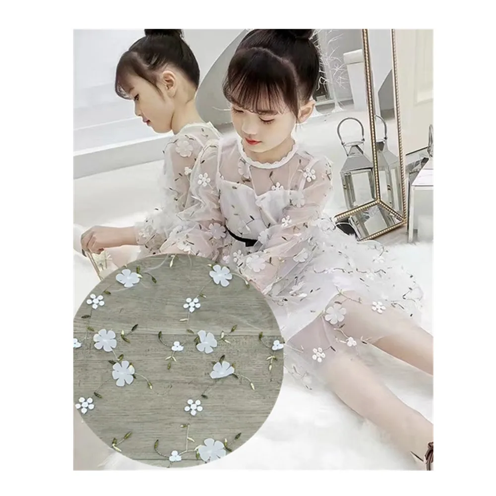 Super Quality 3D Flower Embroidery Fabric for Dress and Home Textiles Upholstery