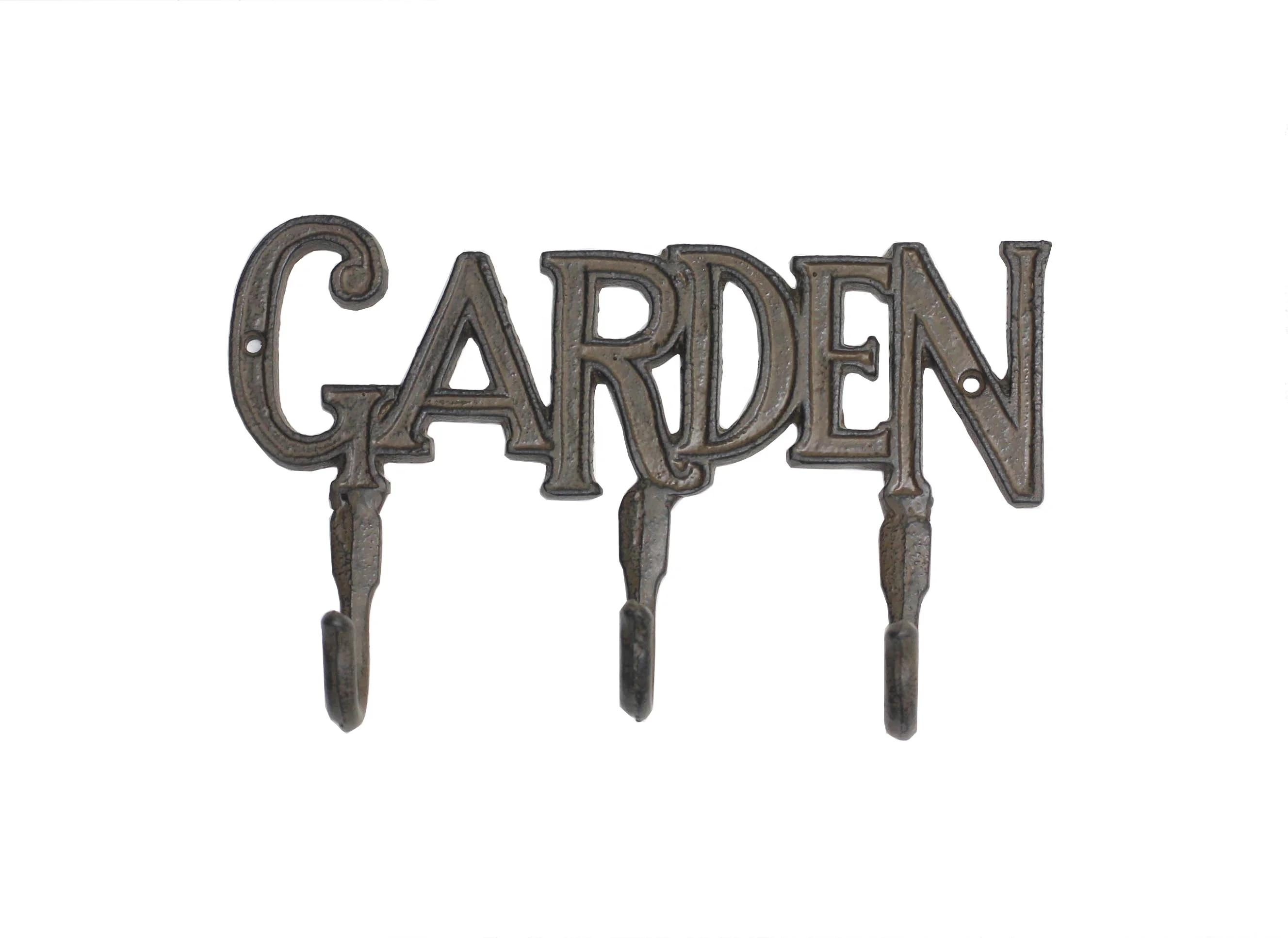 Cast Iron Decorative Wall Organizer Hooks - Cowboy Iron Key Rack - Three Hanging  - Hat , Bag, Coat Rack, Towel