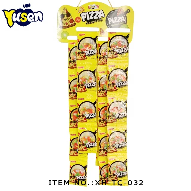 Hot Selling Good Taste Multi-Colored Sweet Mix Fruit Flavor 6 In 1 Big Pizza Shape Gummy Candy